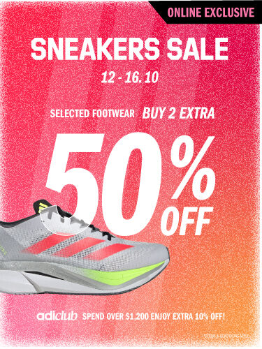 SNEAKERS SALE BUY 2 EXTRA 50% OFF